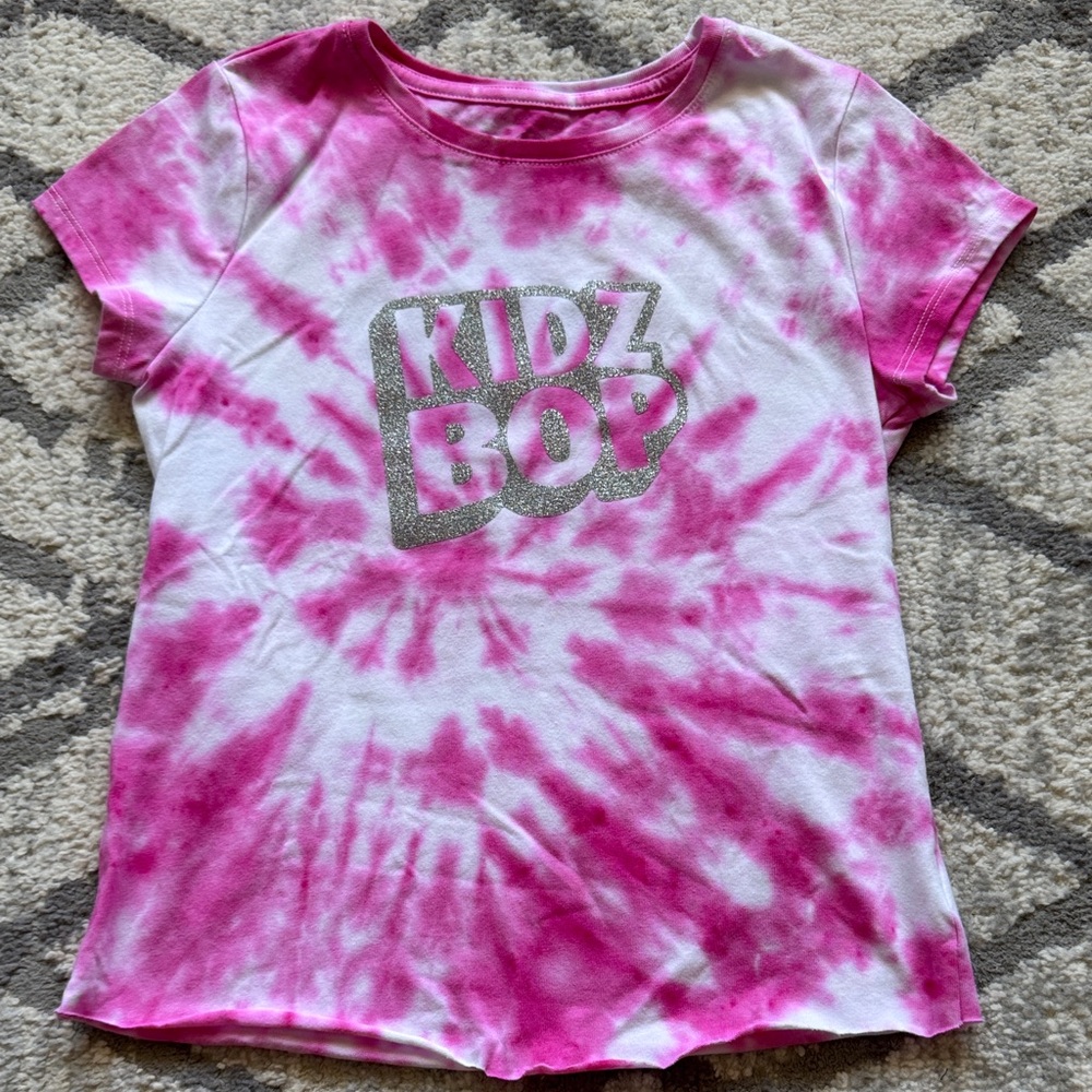 Pink and White Tie-Dye custom made Kidz Bop T-Shirt